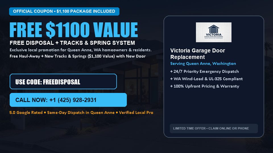 FREE Old Door Haul-Away & Heavy-Duty Tracks in Queen Anne, WA - Victoria Garage Door Replacement