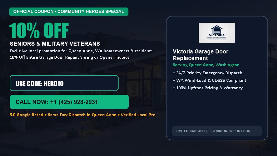 10% OFF Senior, Military & First Responder Discount in Queen Anne, WA - Victoria Garage Door Replacement